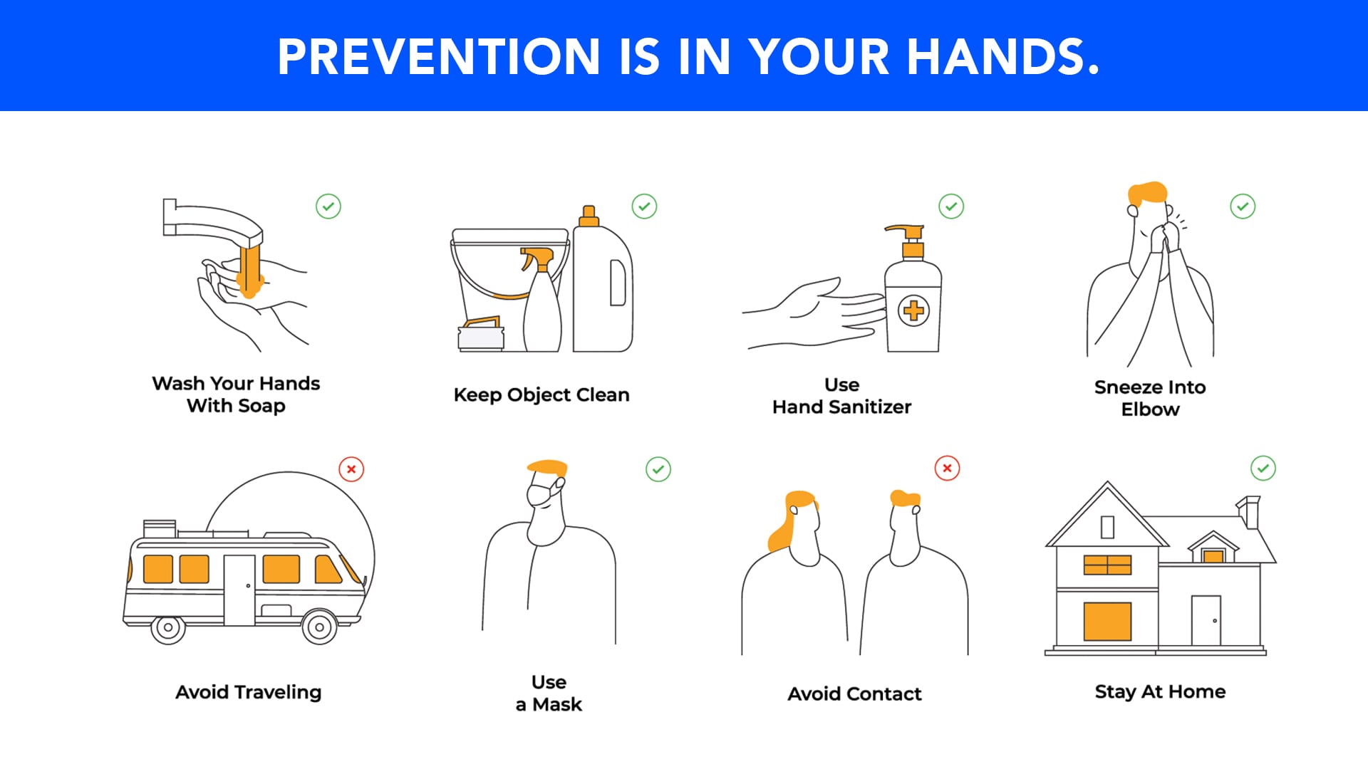 COVID-19 Prevention Tips digital signage template preview