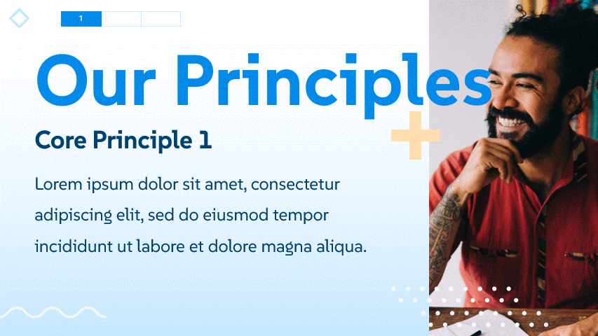 Company Principles digital signage template preview