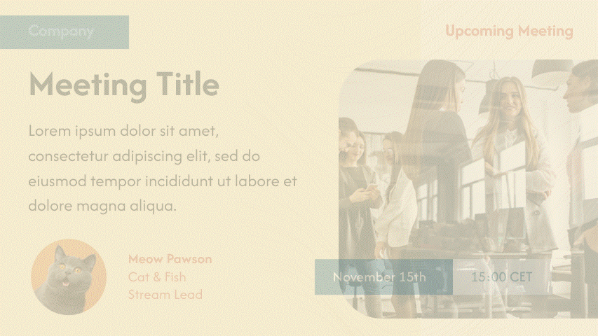 Company Meeting Notice digital signage template preview