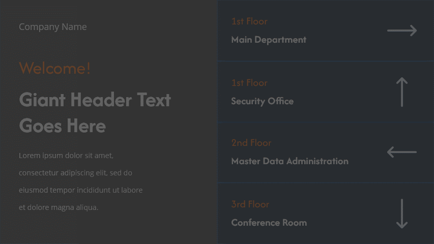 Location Arrows digital signage template preview