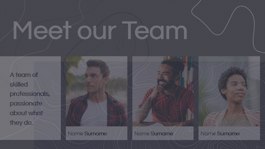 Team Showcase digital signage template preview