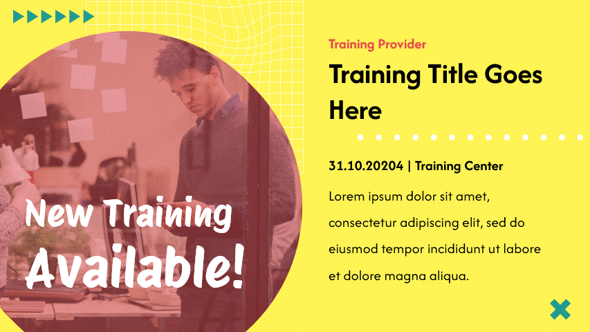 Training Available digital signage template preview
