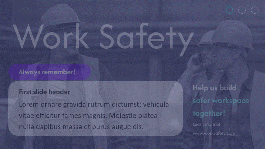 Work Safety digital signage template preview
