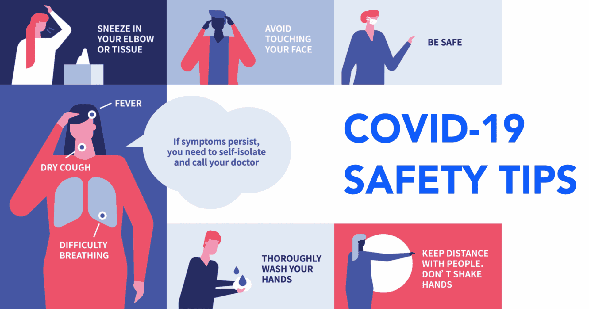 COVID-19 Safety Tips digital signage template preview