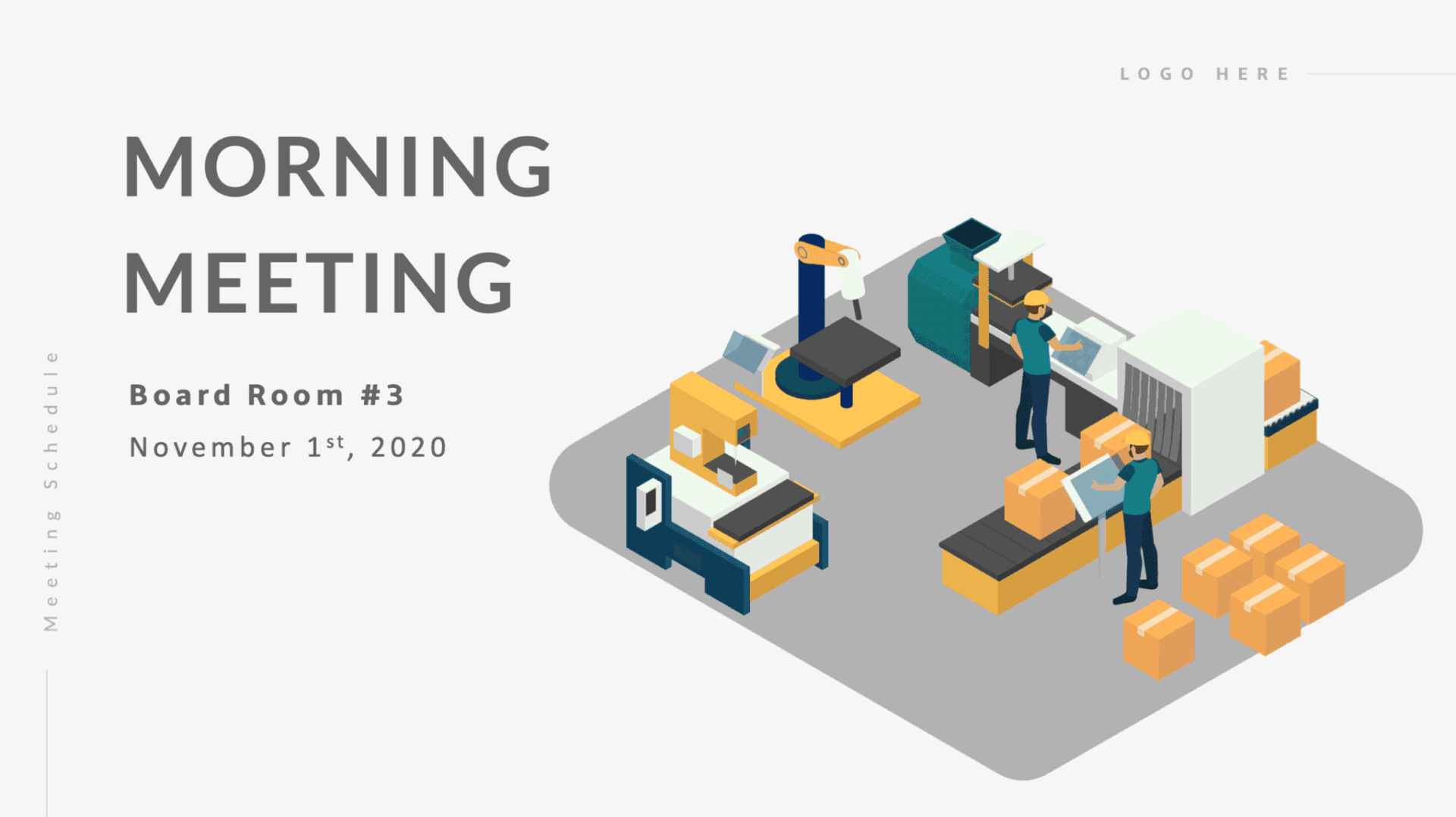 Manufacturing Meeting digital signage template preview