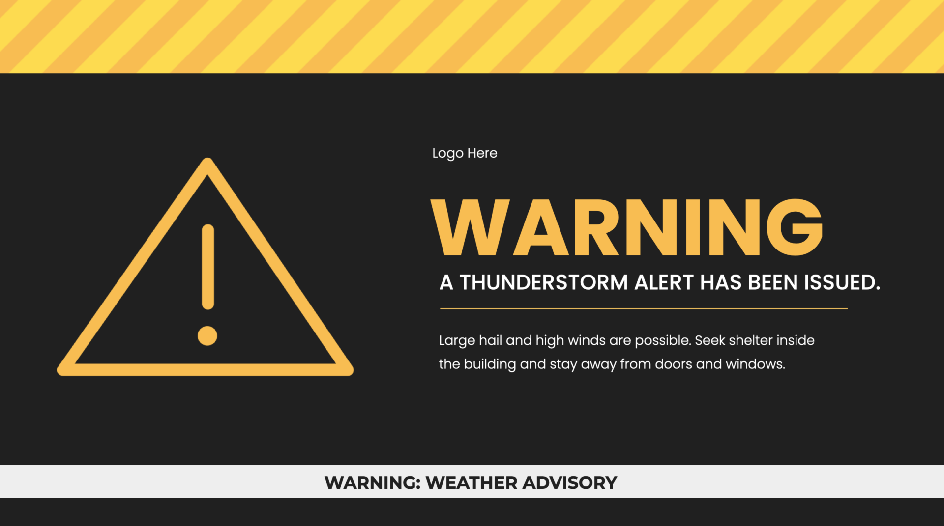 Thunderstorm Warning digital signage template preview
