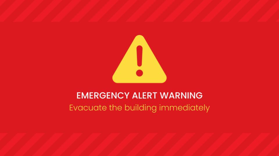 Emergency Alert Warning digital signage template preview