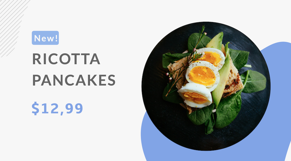 Menu Item Feature digital signage template preview