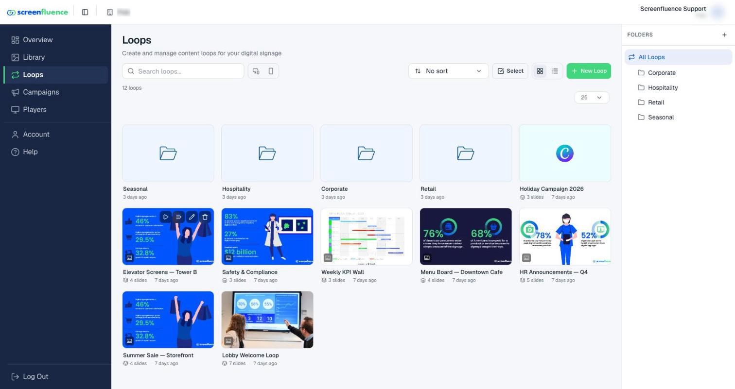 Hover actions on a loop row