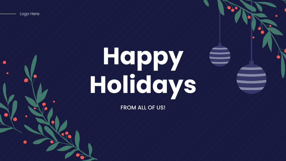 Happy Holidays Display digital signage template preview